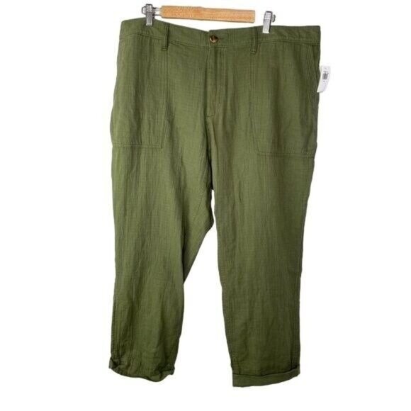 NWT Old Navy Womens High-Waisted stretchy  Tapered Pants for Olive green size 20 - Picture 1 of 14